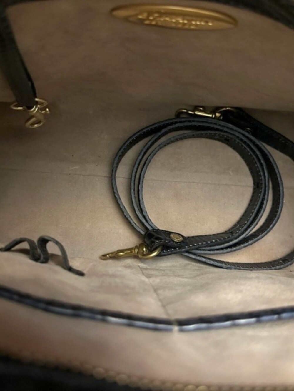 Navy Brahmin Addie Cooper Satchel & Wallet Croc-Embossed Leather Shoulder Bag - Picture 10 of 10